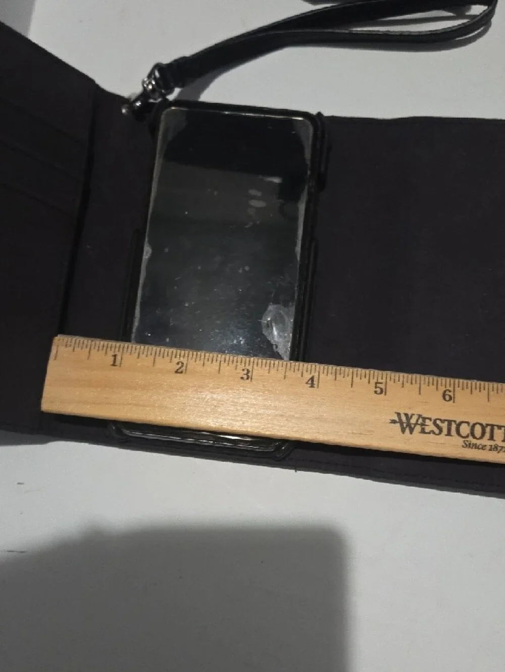 Rebecca Minkoff Black Leather Wristlet with Silver Hardware
